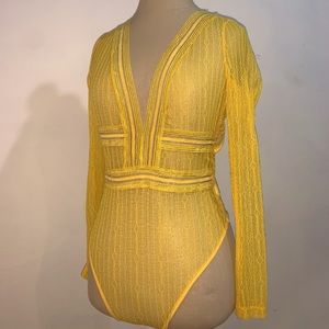 Yellow Lace Bodysuit